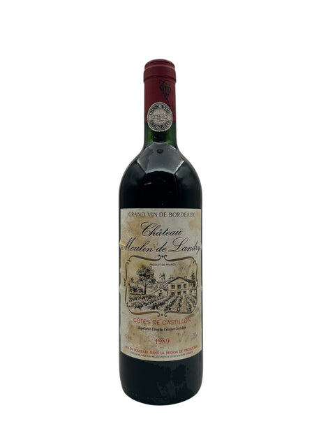 Flaske af Château Moulin de Landry 1989 rødvin fra Bordeaux