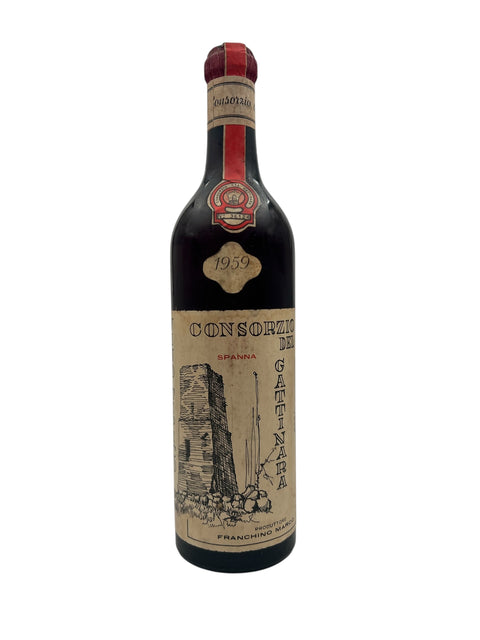 Flaske Gattinara Franchino Marco 1959 italiensk rødvin