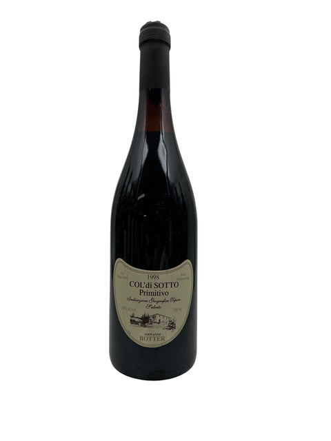 Flaske af Col di Sotto Primitivo fra Giovanni Botter årgang 1998