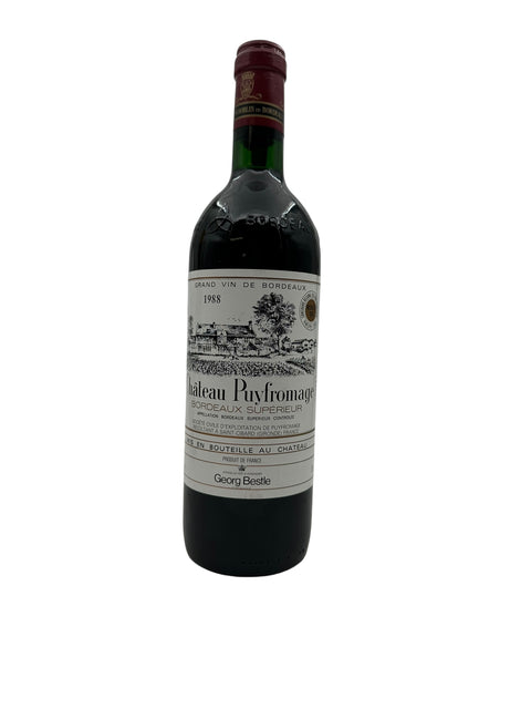 Flaske af Château Puyfromage Georg Bestle 1988 Bordeaux Supérieur