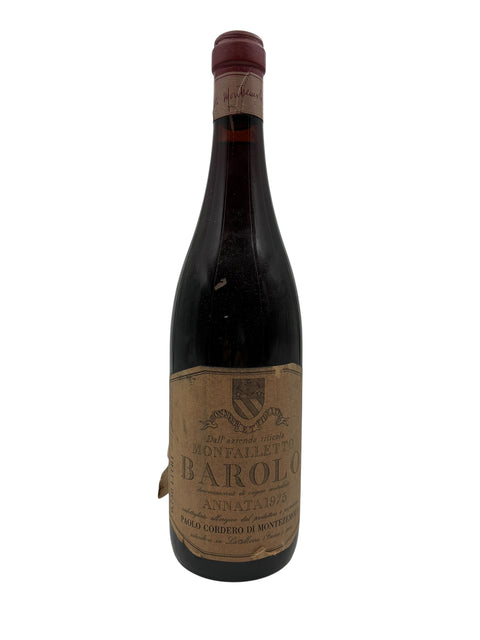 Flaske af Monfalletto Barolo rødvin fra 1975