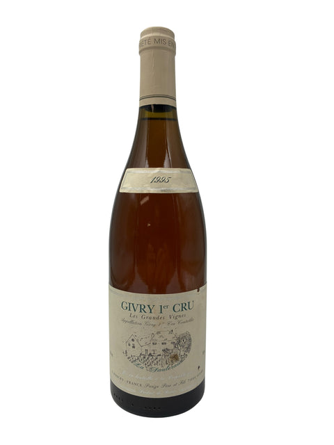 Flaske af Givry Les Grandes Vignes 1995 med elegant etiket