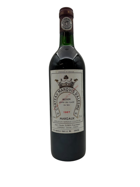Château Marquis d'Alesme Margaux 1987 flaske
