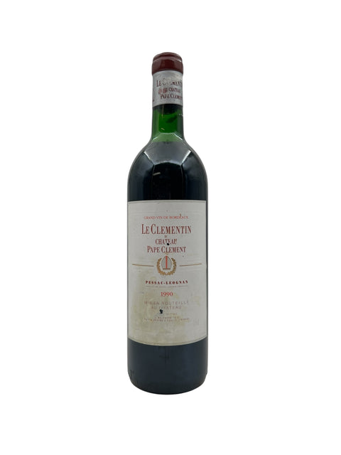 Flaske af Le Clementin Chateau Pape Clement 1990 rødvin