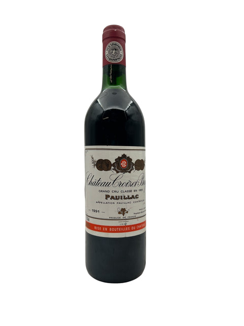 Flaske af Château Croizet-Bages 1991 rødvin