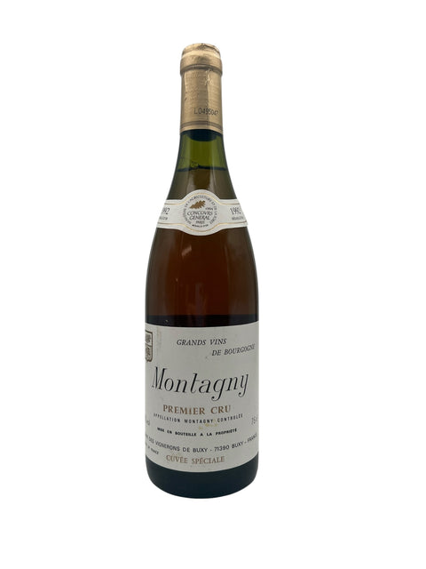 Flaske af Montagny Premier Cru 1992 fra Vignerons de Buxy