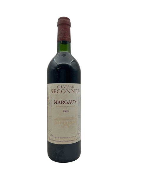Flaske af Chateau Segonnes Margaux 1998 rødvin