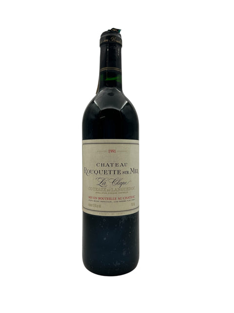 Flaske af La Clape Château Rouquette sur Mer 1991 rødvin