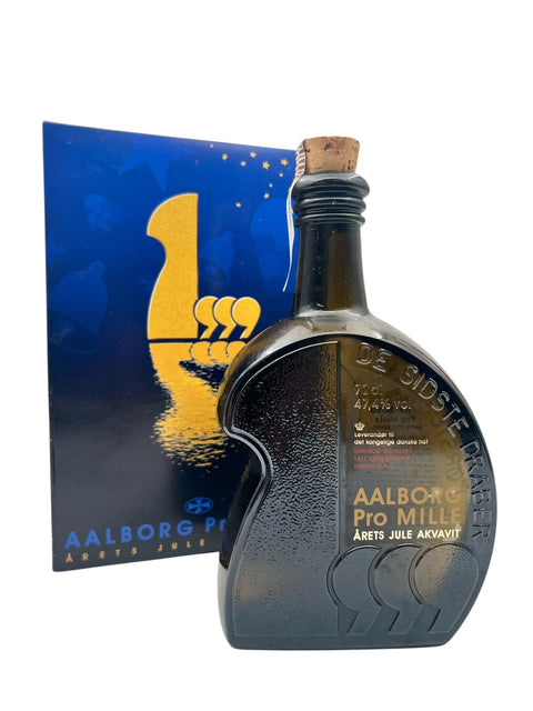 Aalborg Pro Mille 2022 juleakvavit flaske med æske