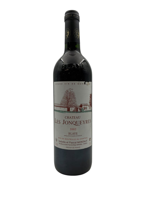 Flaske af Les Jonqueyres Chateau Rødvin årgang 2002