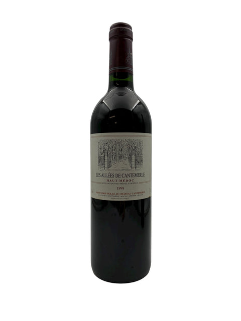 Flaske af Les Allées de Cantemerle 1998 rødvin fra Haut-Médoc