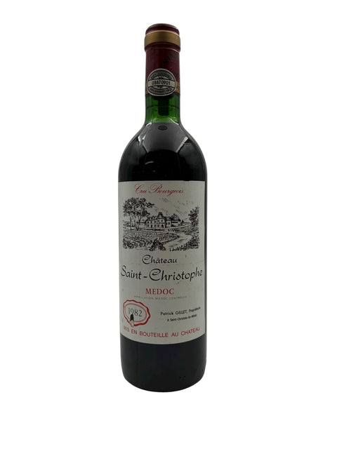 Bouteille de vin rouge Médoc Château Saint-Christophe 1982