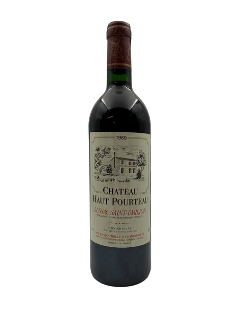 Flaske af Chateau Haut Pourteau 1989 rødvin fra Lussac-Saint-Émilion