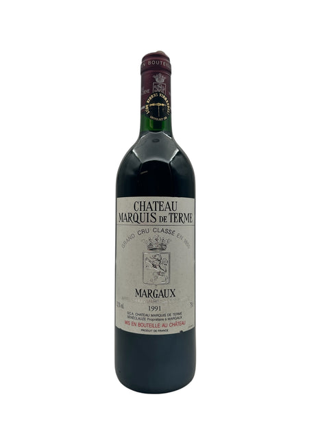 Flaske Chateau Marquis de Terme 1991 fra Margaux, Frankrig