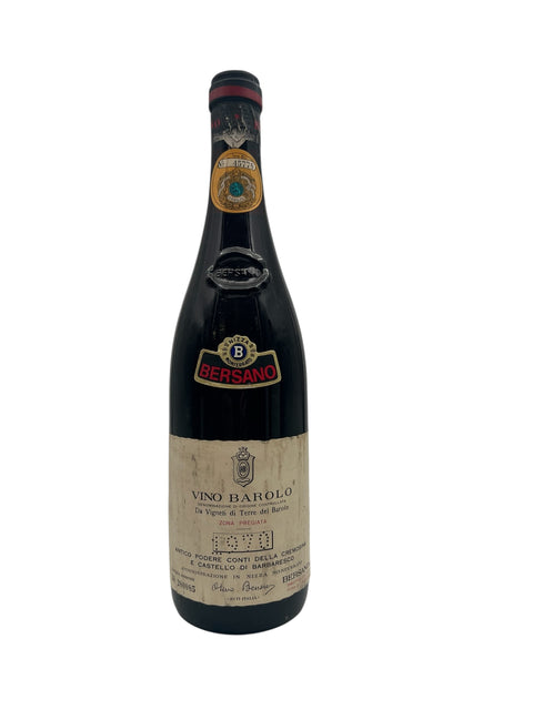 Flaske af Barolo Beni di Bersano 1967 rødvin
