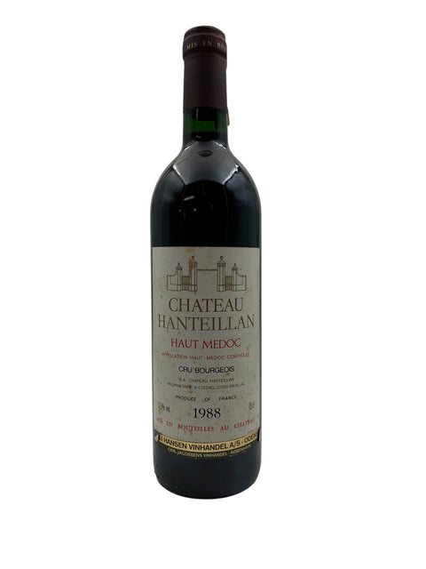 Flaske af Chateau Hanteillan 1988 rødvin fra Haut Medoc
