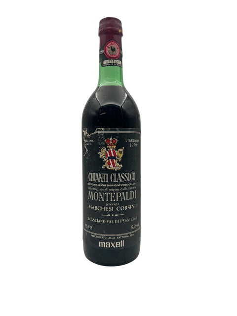 Flaske med Chianti Classico Montepaldi 1979 vin