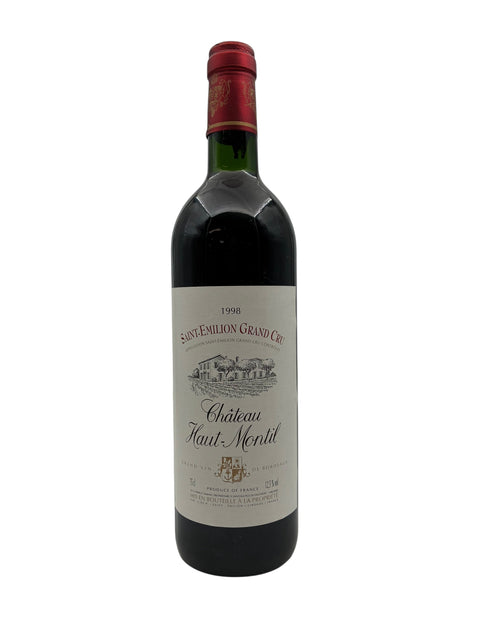 Flaske af Château Haut-Montil 1998 Saint-Émilion Grand Cru rødvin