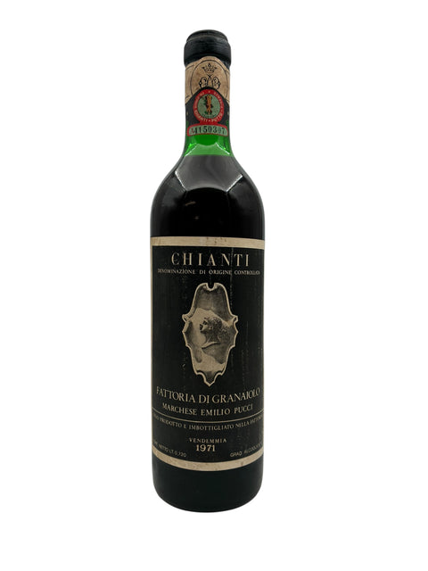 Flaske af Chianti Marchese Emilio Pucci 1971 rødvin