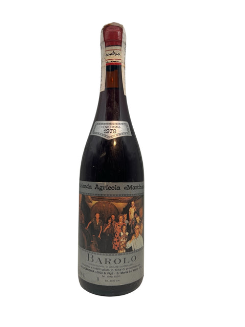 Barolo Martinetti 1978 wine bottle with label