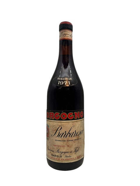 Giacomo Borgogno Barbaresco 1971 bottle of complex Italian red wine