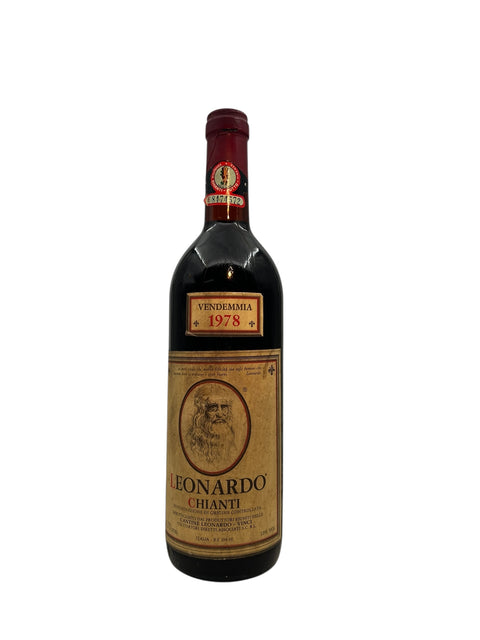 Flaska Chianti Leonardo rött vin från 1978