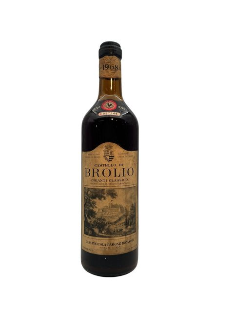 Flaska Chianti Classico Castello di Brolio 1968 rött vin