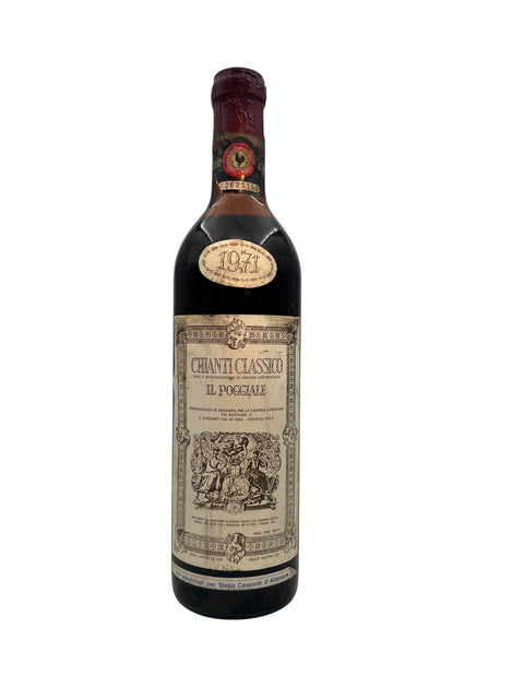 Flaska Chianti Classico Il Poggiale rött vin från 1971