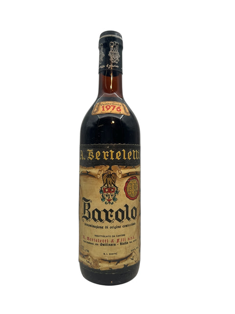 Flaschendesign und Etikett des Barolo Berteletti 1976