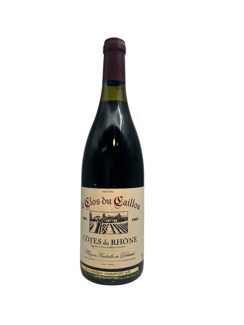Bottle of Côtes du Rhône Clos du Caillou 2002 red wine
