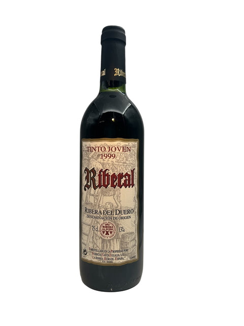 Bottle of red wine Riberal Ribera del Duero 1999