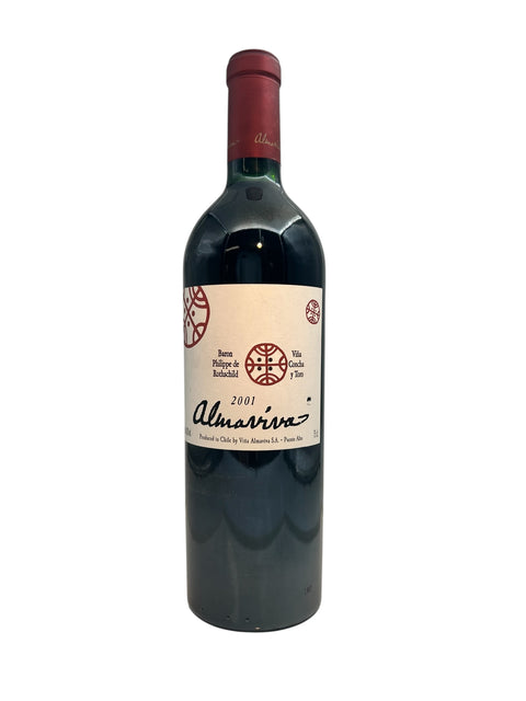 Bottle of Almaviva 2001 red wine from Viña Almaviva with label design
