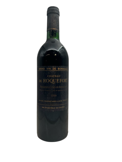 Flaske af Chateau Roquefort 1988 rødvin fra Bordeaux