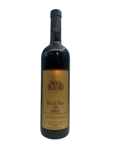 Bric del Fiasc 1996 red wine from Paolo Scavino bottle