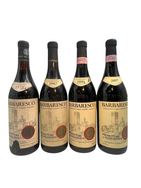 Four bottles of Barbaresco Produttori del Barbaresco from different vintages