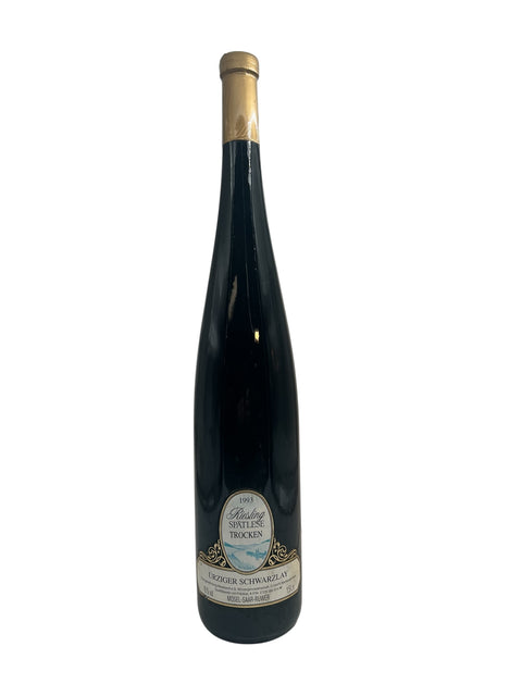 Bottle of Riesling Urziger Schwarzlay 1993 with label