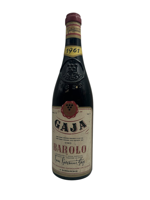 Bottle of Barolo Gaja 1961 red wine