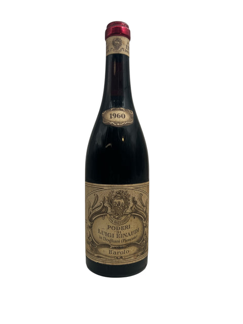 Bottle of Barolo 1960 Poderi Luigi Einaudi wine with label