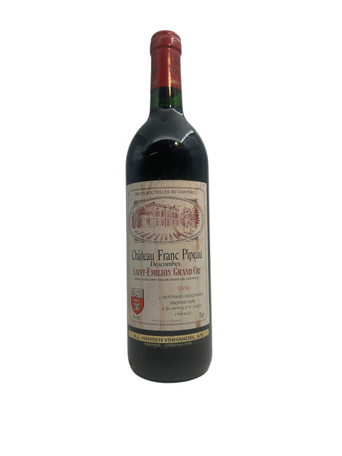 Flaske Château Franc Pipeau 1991 Saint-Émilion Grand Cru rødvin