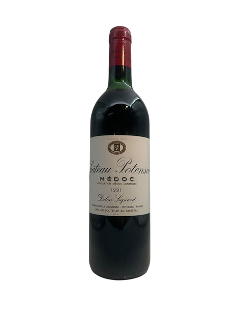 Flaske af Château Potensac 1991 rødvin fra Medoc