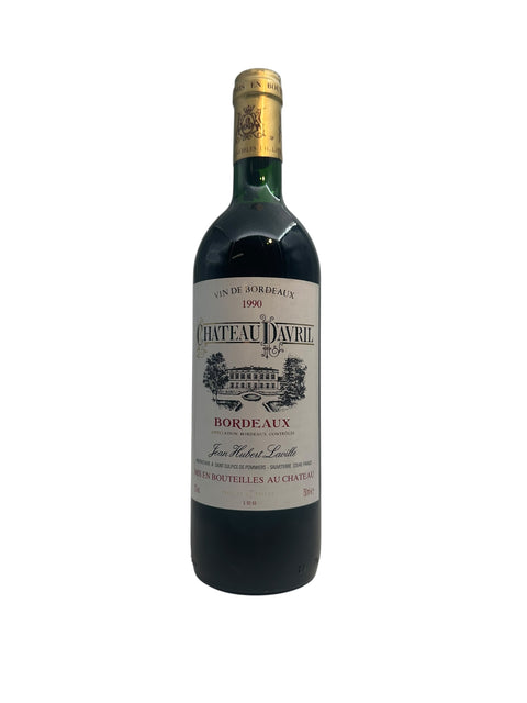Flaske af Chateau Davril 1990 Bordeaux rødvin