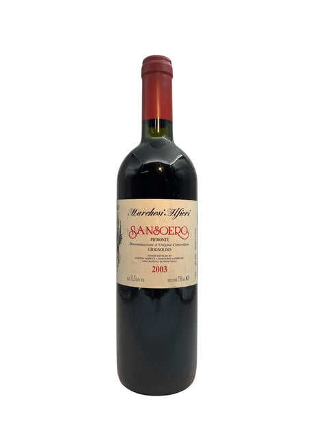 Flaske Sansero Marchesi Alfieri 2003 rødvin fra Piemonte