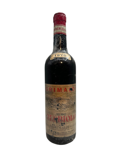 Flaske af Nebbiolo Grimaldi 1970 italiensk rødvin