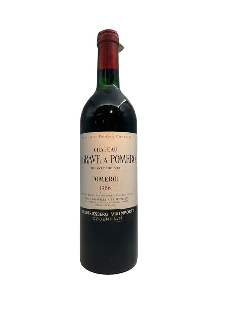 Flaske af Château La Grave a Pomerol 1986 rødvin
