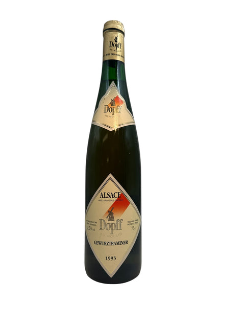Flaske af 1993 Gewurztraminer fra Dopff i Alsace