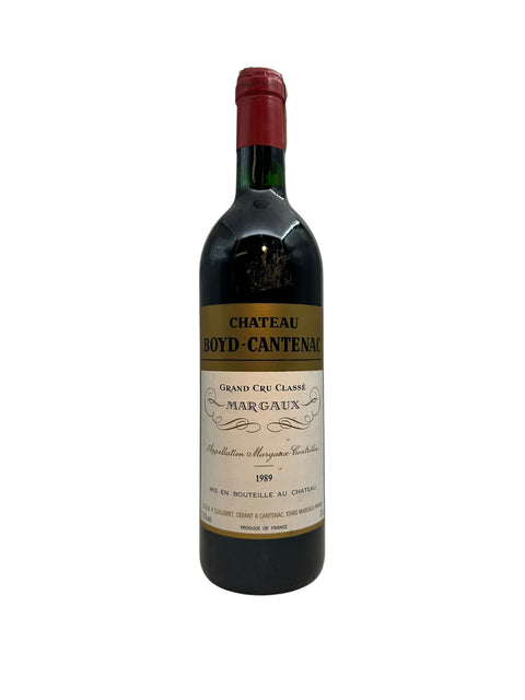 Bottle of Château Boyd-Cantenac Margaux 1989 red wine