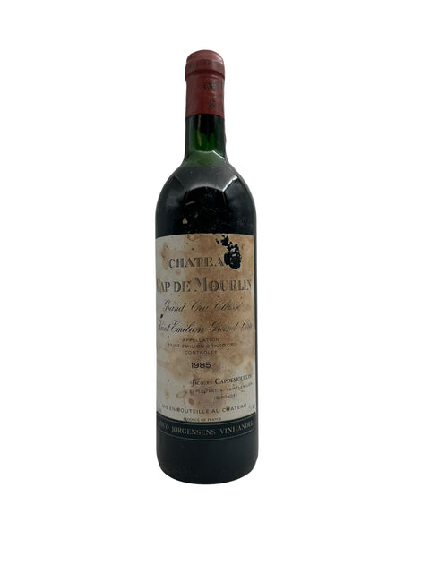 Bottle of Château Cap de Mourlin 1985 red wine