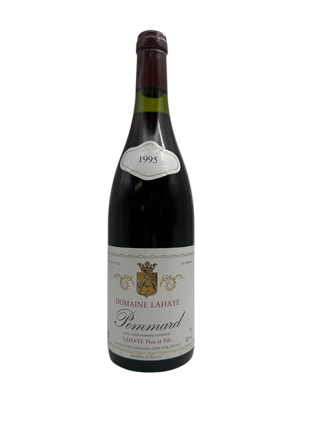 Bottle of Pommard red wine from Domaine Lahaye vintage 1995