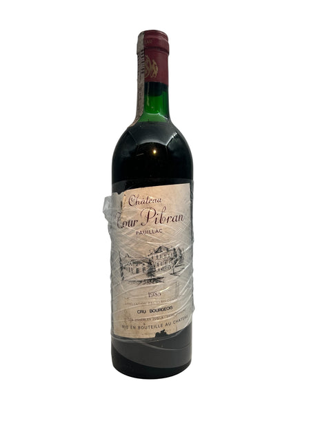 Bottle of Château Tour Pibran 1995 red wine from Pauillac