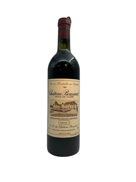 Flasche Rotwein Château Bouscaut 1981 aus Graves, Bordeaux